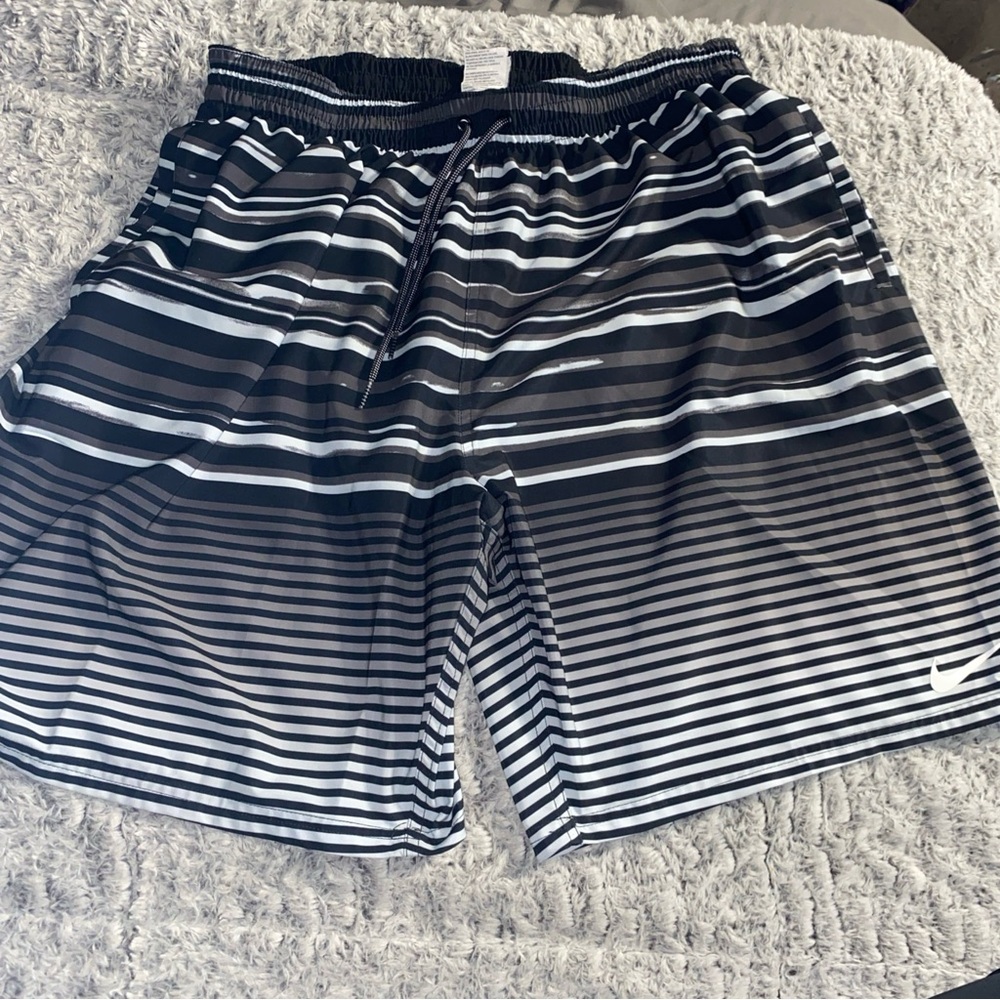Nike Monochrome Striped Athletic Shorts
